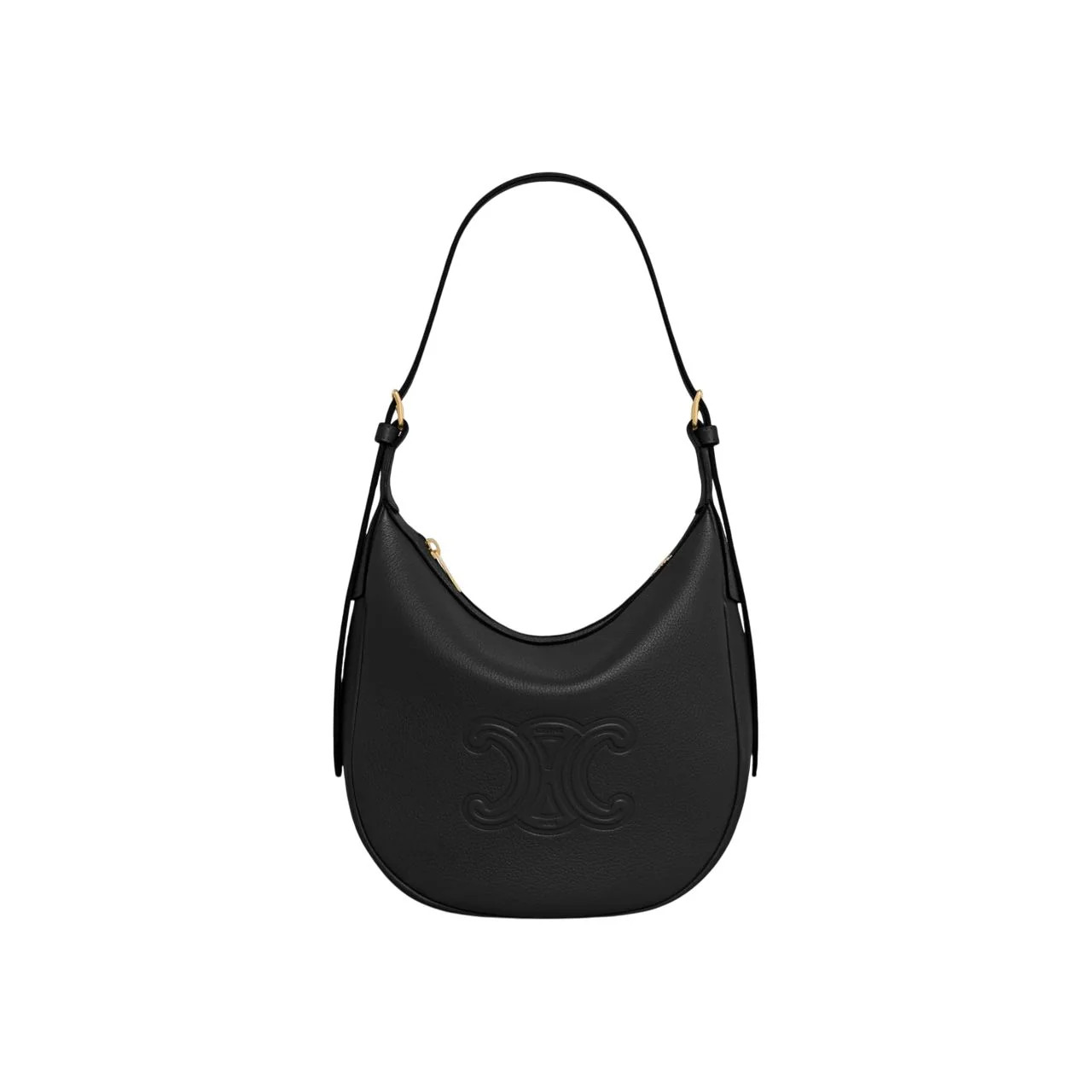 Celine Women's HeloÃ¯se Small Bag In Triomphe Leather And Supple Calfskin in Black | 117253FLH.38NO | LOZURI