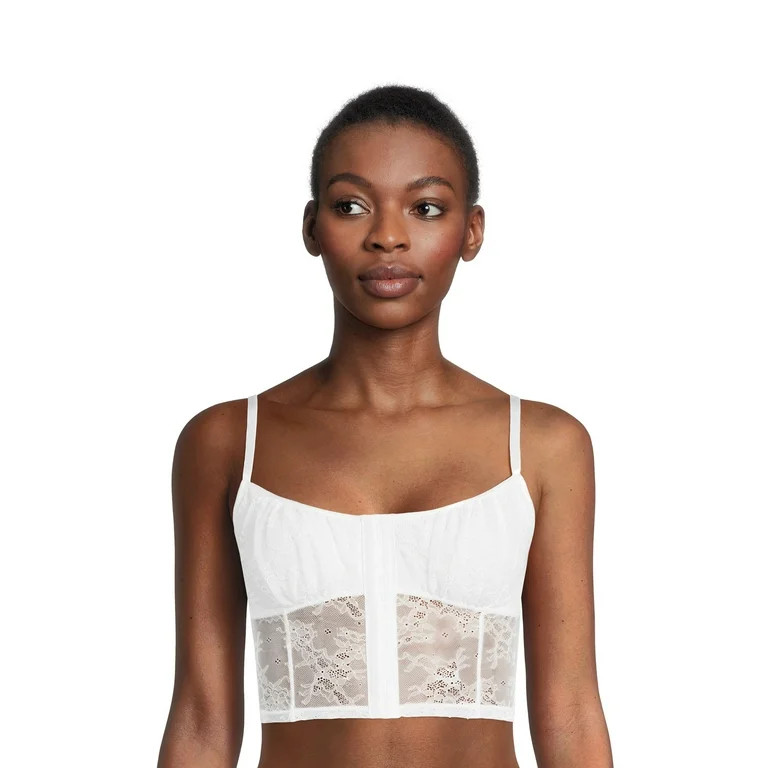 No Boundaries Juniors Allover Lace Bustier | Walmart (US)