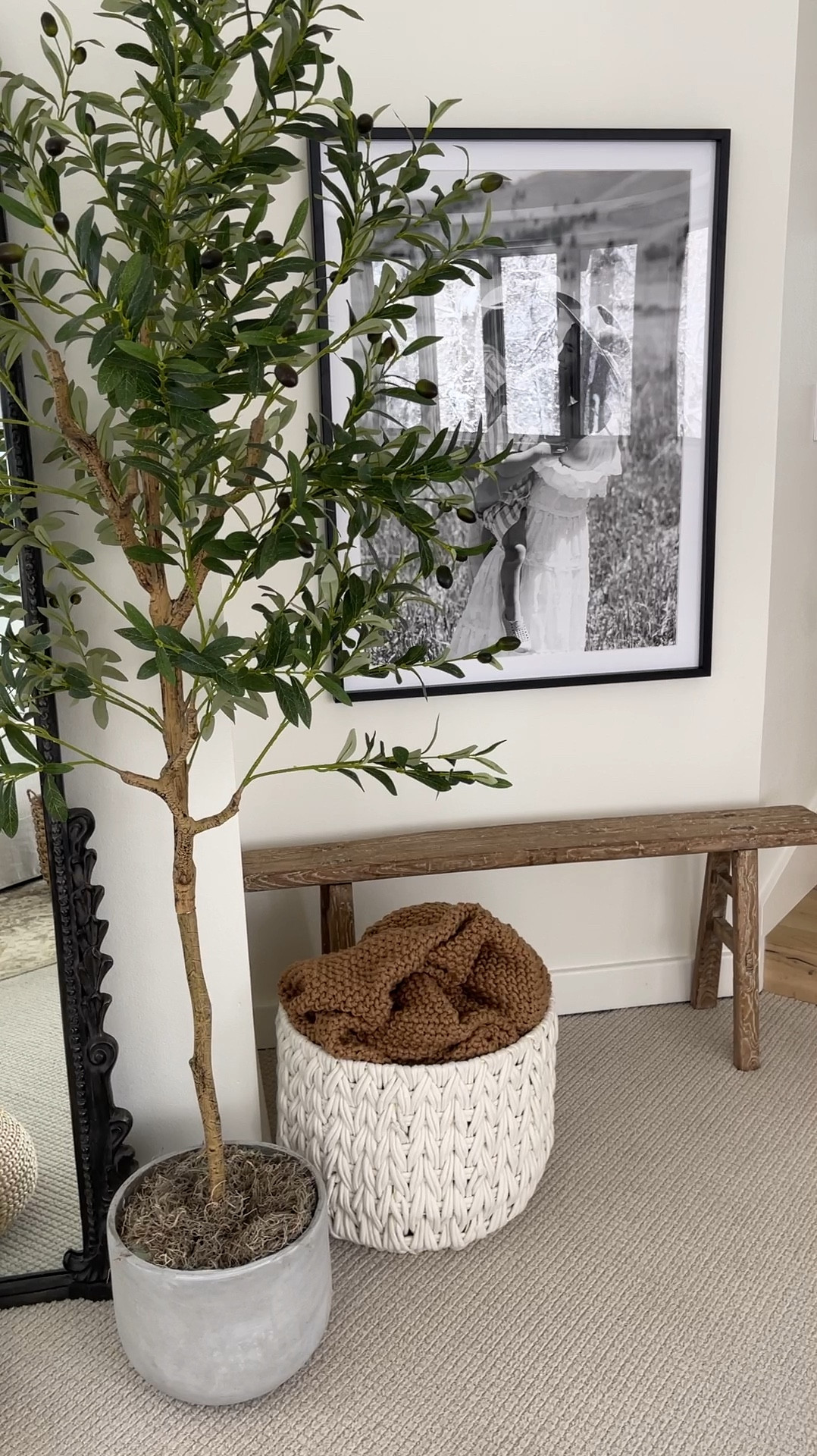 HOME \ styled wall in my bedroom using a rustic wood bench from
Amazon, faux olive tree, basket and oversized family picture 😍

Decor
Mirror 
Sale 

#LTKCyberWeek #LTKWatchNow #LTKHome