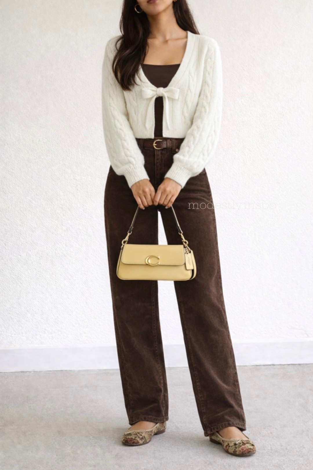 suede pants, brown suede, Abercrombie pants, white cardigan, cream cardigan, aerie tank top, aerie brown shirt, yellow coach bag, coach purse, fall fashion, spring fashion, outfit ideas, what to wear, casual outfits, modest outfits, casual inspo, affordable fashion, styling ideas

#LTKSaleAlert #LTKootd #LTKgrwm