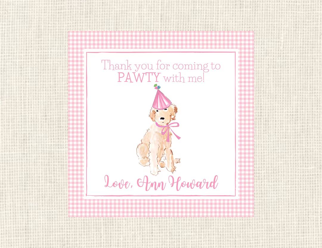 Birthday Party Favor Tags/ Pawty / Art / Dog / Gift Tags / Kids / Block / Colorful - Etsy | Etsy (US)