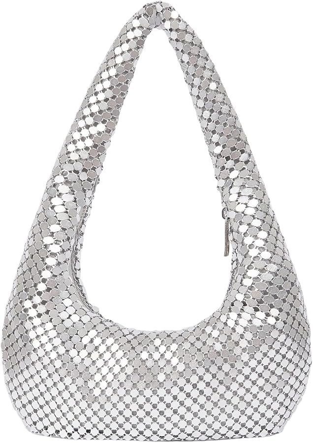 MakeMeChic Women's Metallic Glitter Sequin Underarm Bag Party Evening Hobo Handbags | Amazon (US)