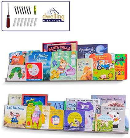 Acrylic Shelf 36 Inch (2Pack) - Book Shelves, Spice Rack & Floating Display for Toys and Photos -... | Amazon (US)