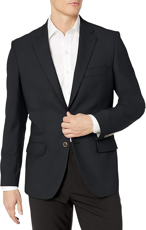 Amazon Essentials Men's Classic-Fit Long-Sleeve Button-Front Stretch Blazer | Amazon (US)