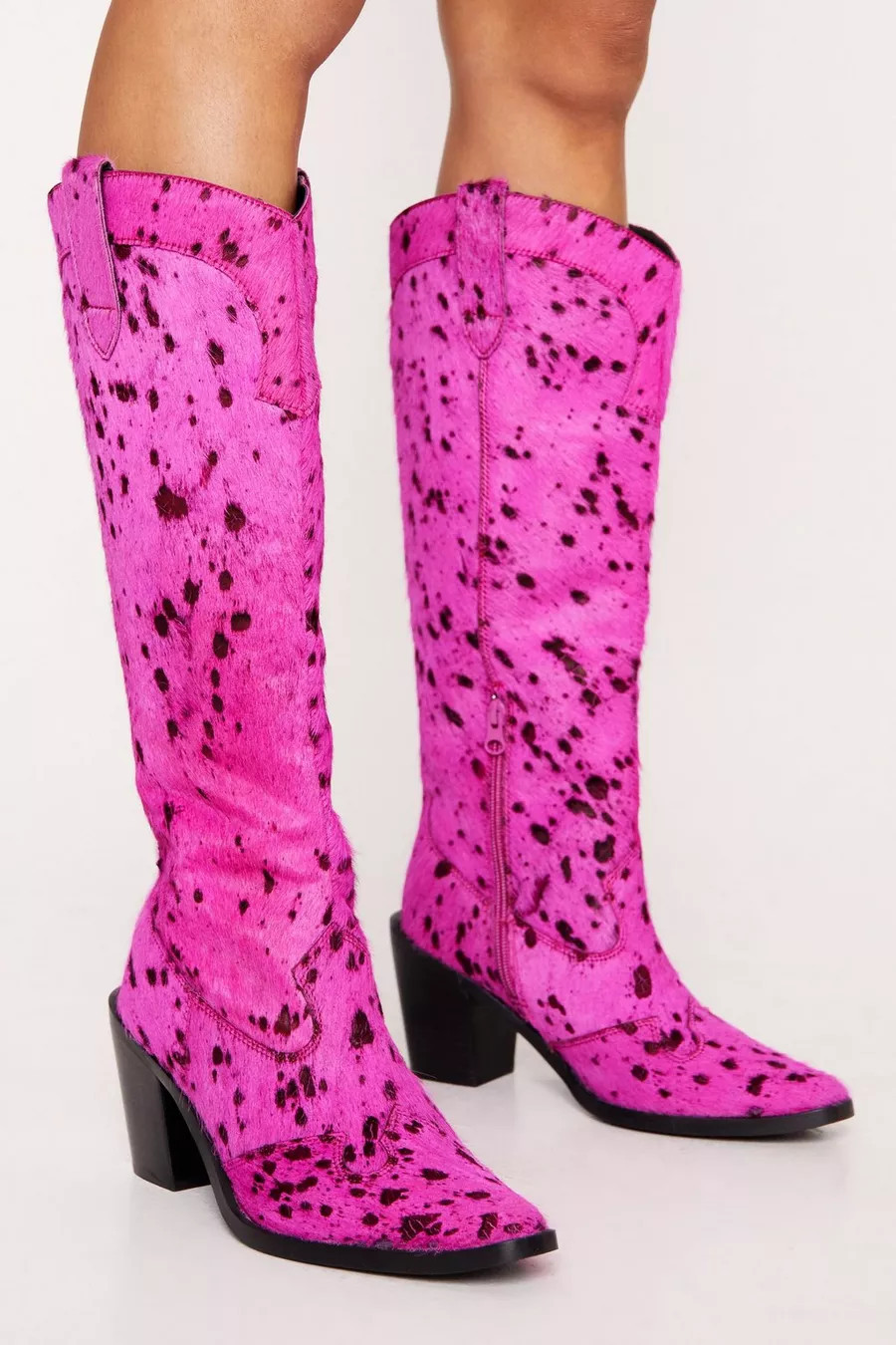 Hair On Knee High Cowboy Boots | Nasty Gal US
