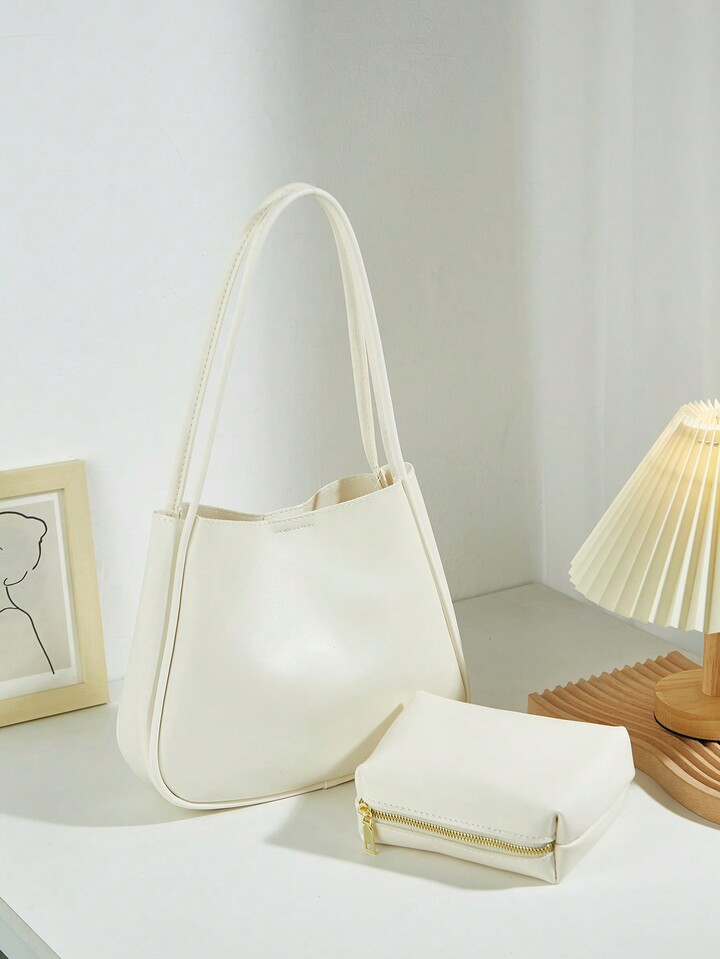 Fresh Style One Shoulder PU Leather Handbag For Women, Convenient Green Solid Color Cross-Body Ba... | SHEIN