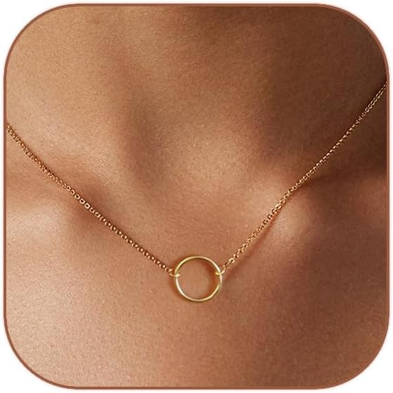 HERIER Cute Heart Necklace Dainty 18k Gold Plated Tiny Heart Pendant Choker Necklaces Small Gold ... | Amazon (US)