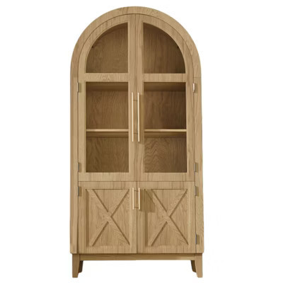 INFURNIC Decorative Storage Cabinets,Tall Arched Cabinet with Adjustable Shelves, Modern Bookcase for Living Room Dining Room, Brown, 36"*17.5"*74.3" | Target