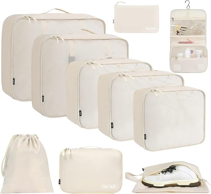 BAGAIL 10 Set Packing Cubes Various Sizes Packing Organizer for Travel Accessories Luggage Carry ... | Amazon (US)