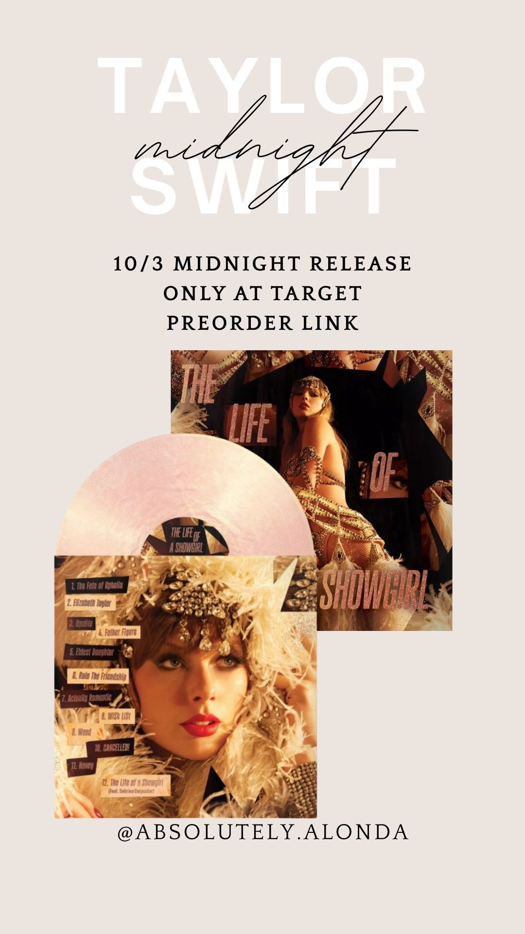 I know I have some Swifties!

Midnight release only at Target - preorder link here. 

Taylor Swift
Life of a Showgirl
Limited editionn

#LTKHome #LTKSeasonal