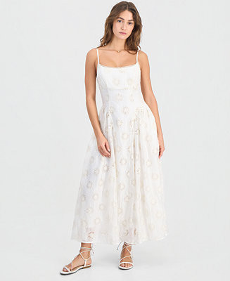 Women's Caerwyn Square Neck Sleeveless Midi Dress | Macy's