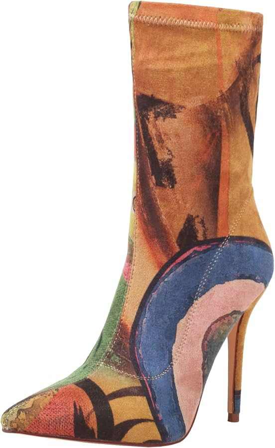 vivianly Botines elásticos con punta puntiaguda, botas de tobillo a media pantorrilla, botas de ... | Amazon (US)