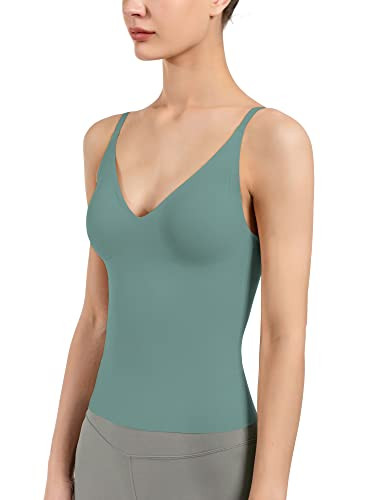 Women's Fit Camisole with Built in Bra - Spaghetti Straps Camis Tank | Amazon (US)