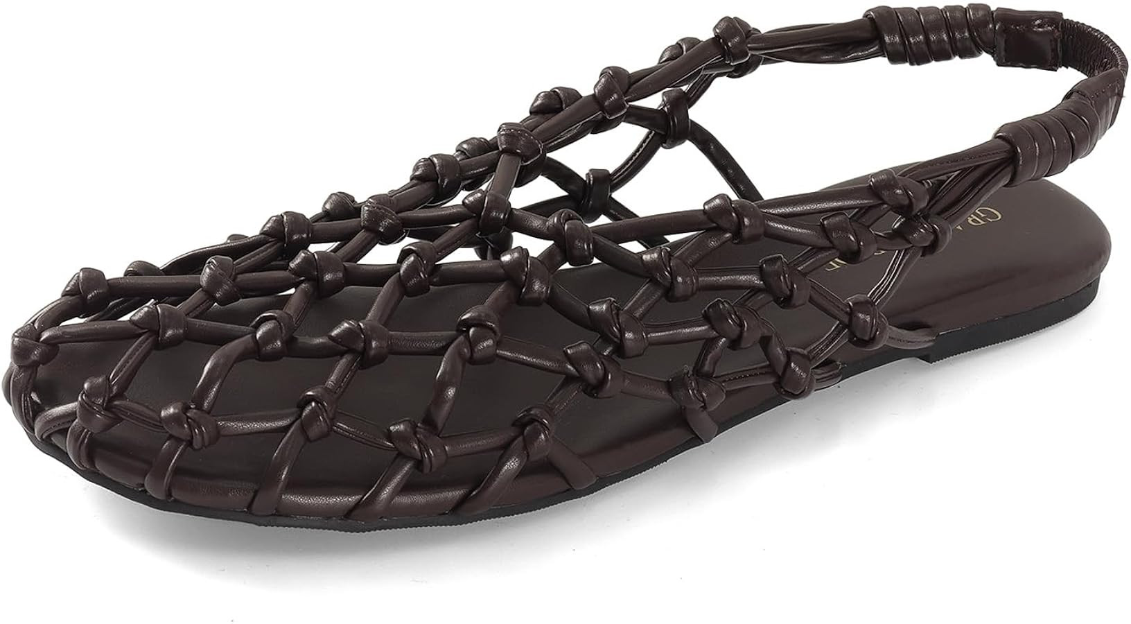 Women's Mesh Ballet Flat Sandals – Slingback Strap Flat Heel with Leather-Woven Design & Cushio... | Amazon (US)