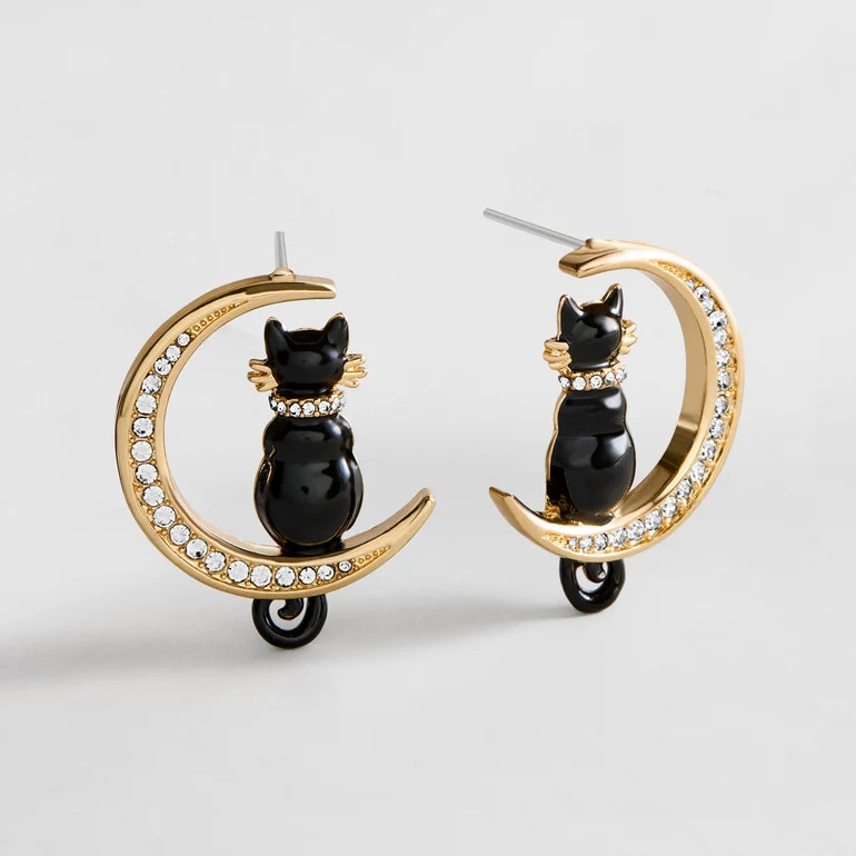 Night Prowl Cat Earrings | BaubleBar