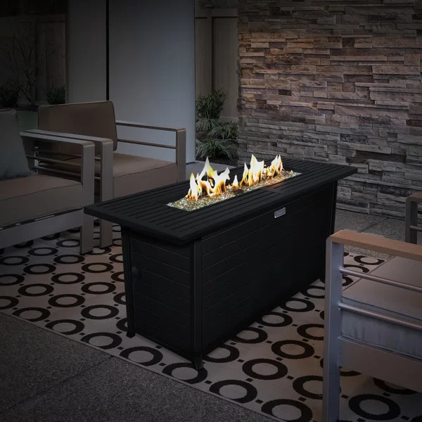 Sunbeam Linear Aluminum Propane/Natural Gas Fire Pit Table | Wayfair North America