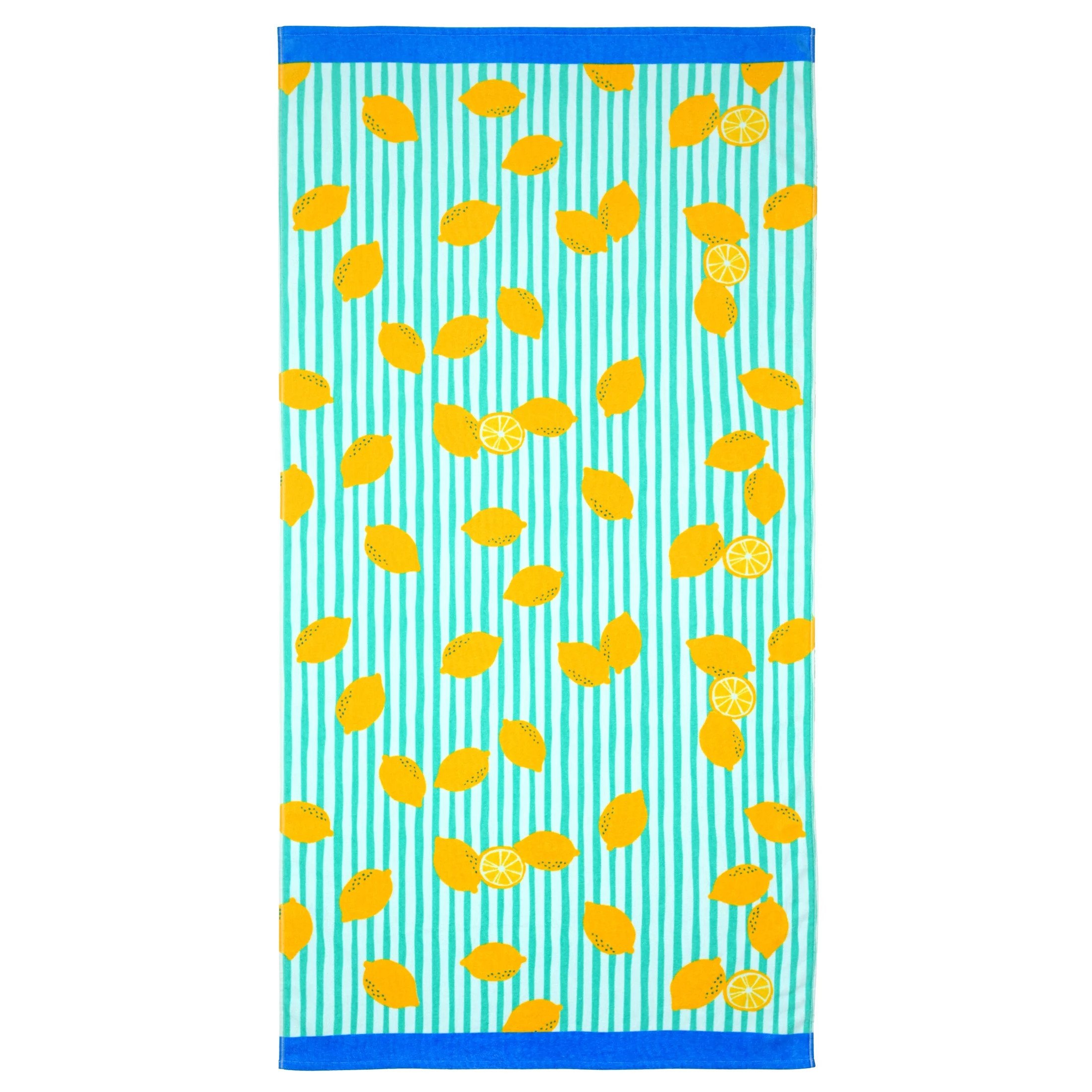 Mainstays Summer Vibes Cotton-Blend Beach Towel, 72 x 36 in, Lemon Stripe | Walmart (US)