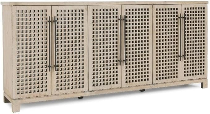 Kosas Home Landon 6-Door Reclaimed Pine Wood Sideboard in Antique White | Amazon (US)