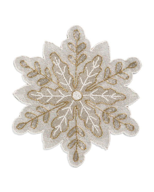 15in Figural Snowflake Beaded Placemat | Entertaining | Marshalls | Marshalls
