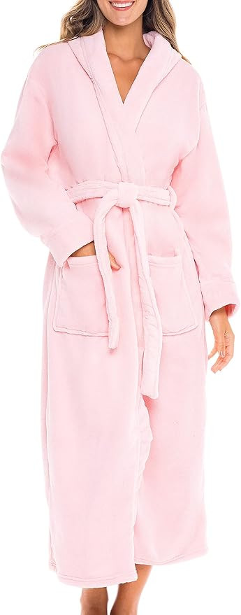 Alexander Del Rossa Women's Soft Plush Fleece Hooded Bathrobe, Full Length Long Warm Lounge Robe ... | Amazon (US)
