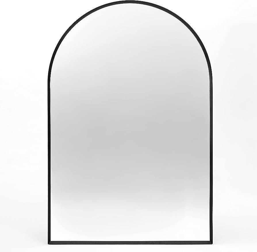 Minuover Arched Wall Mirror for Bathroom, 20"x30" Black Mordern Metal Frame for Entryway Living R... | Amazon (US)