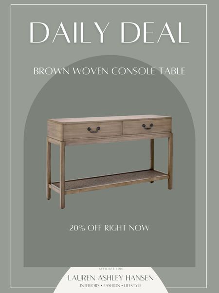 If you’re looking for a new console table for your entry or behind your sofa, this option from Target is so pretty! I love the woven details and it’s 20% off right now too. 

#LTKsalealert #LTKhome #LTKstyletip