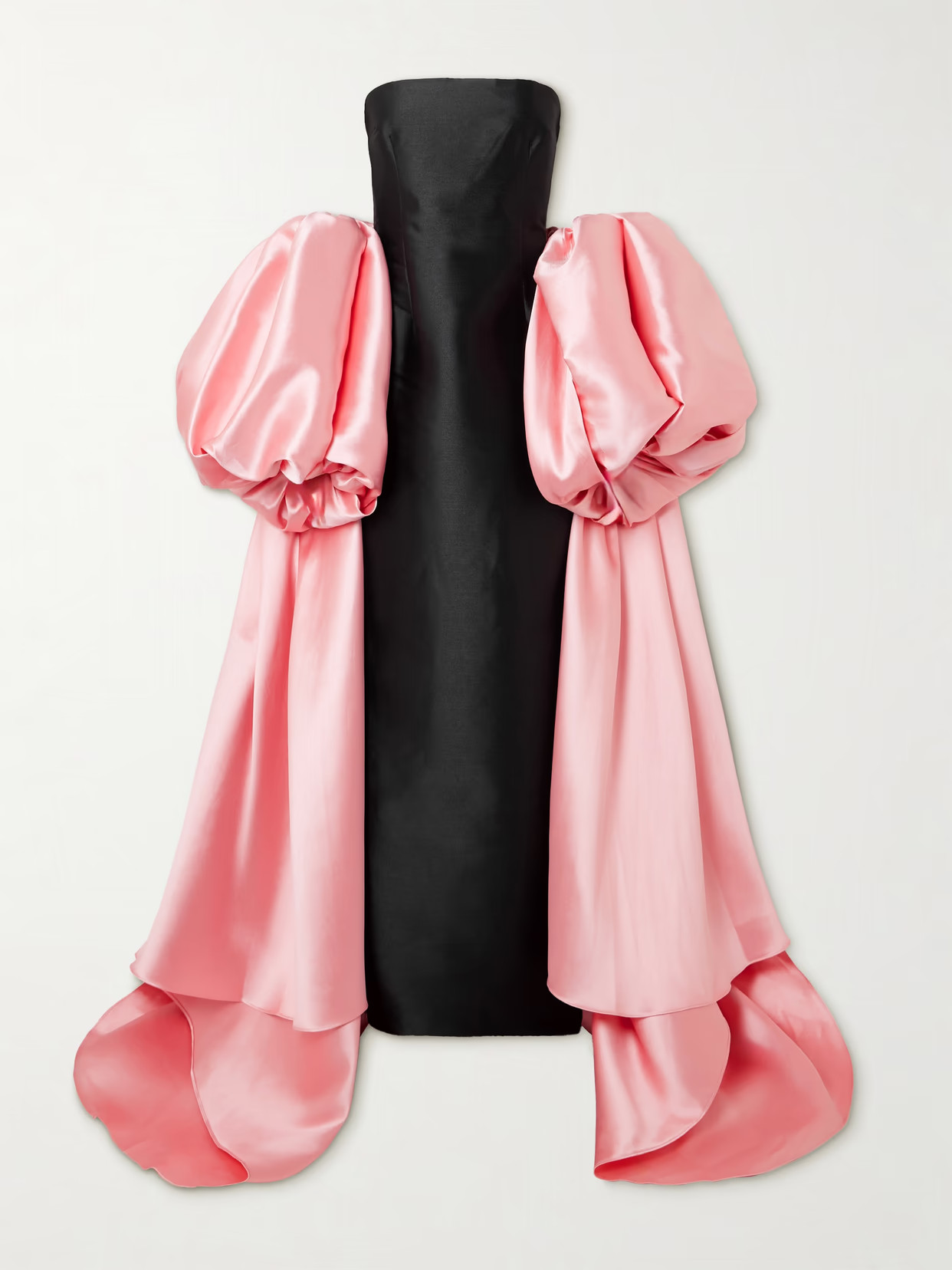 Solace London - Lea Strapless Two-tone Satin-twill Gown - Black | NET-A-PORTER (US)