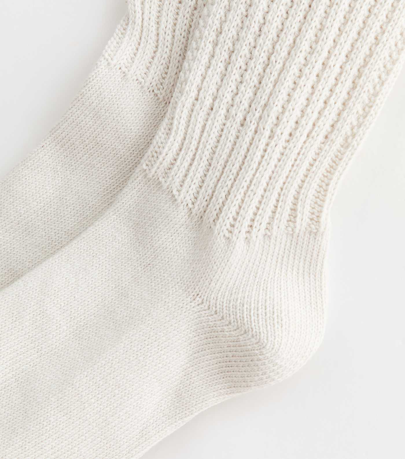 Cream Ribbed Knit Slouch Socks | New Look | New Look (UK)
