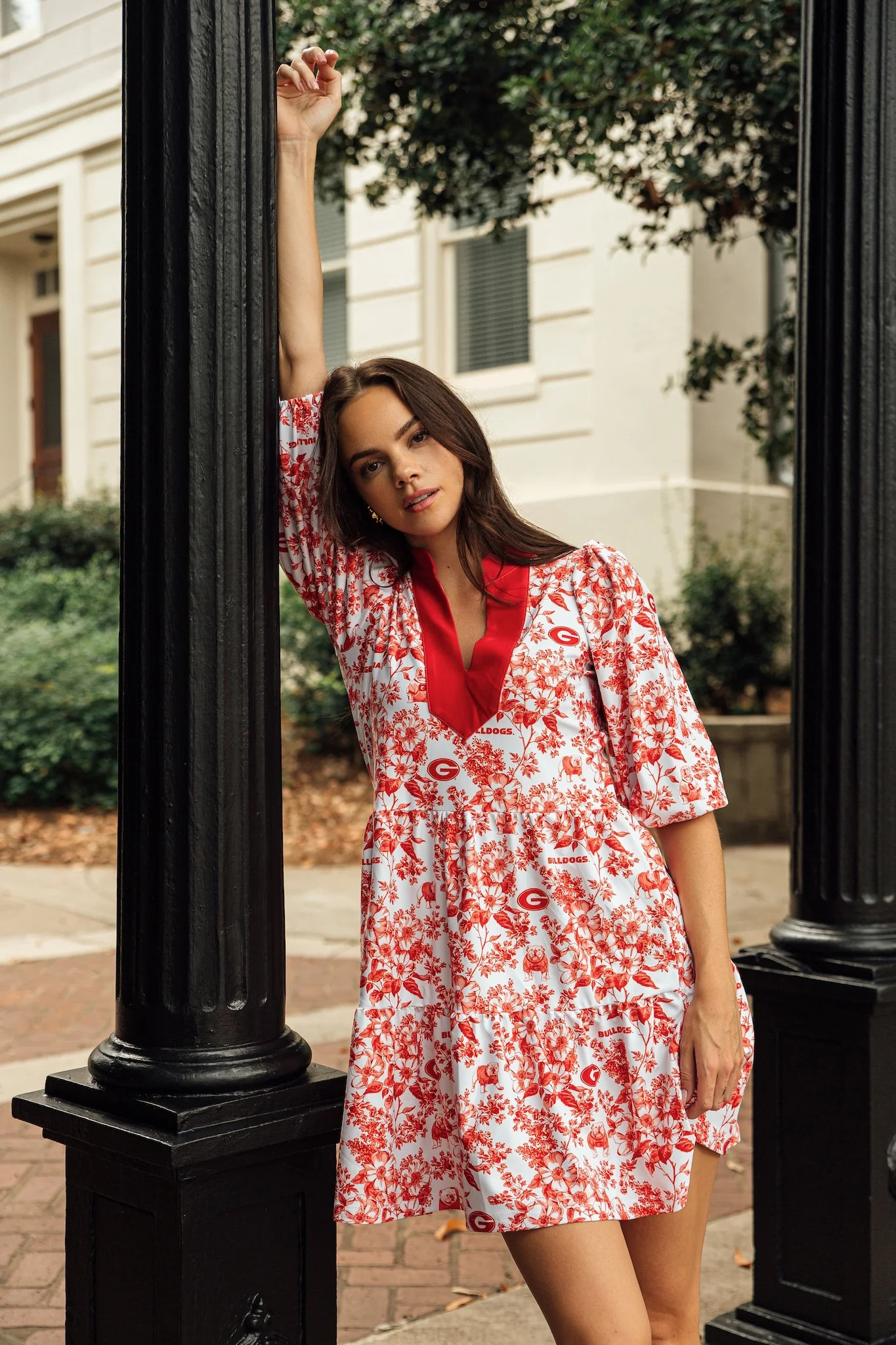 The Tory Dress -Georgia Botanicals/Georgia Red | Smith and Quinn