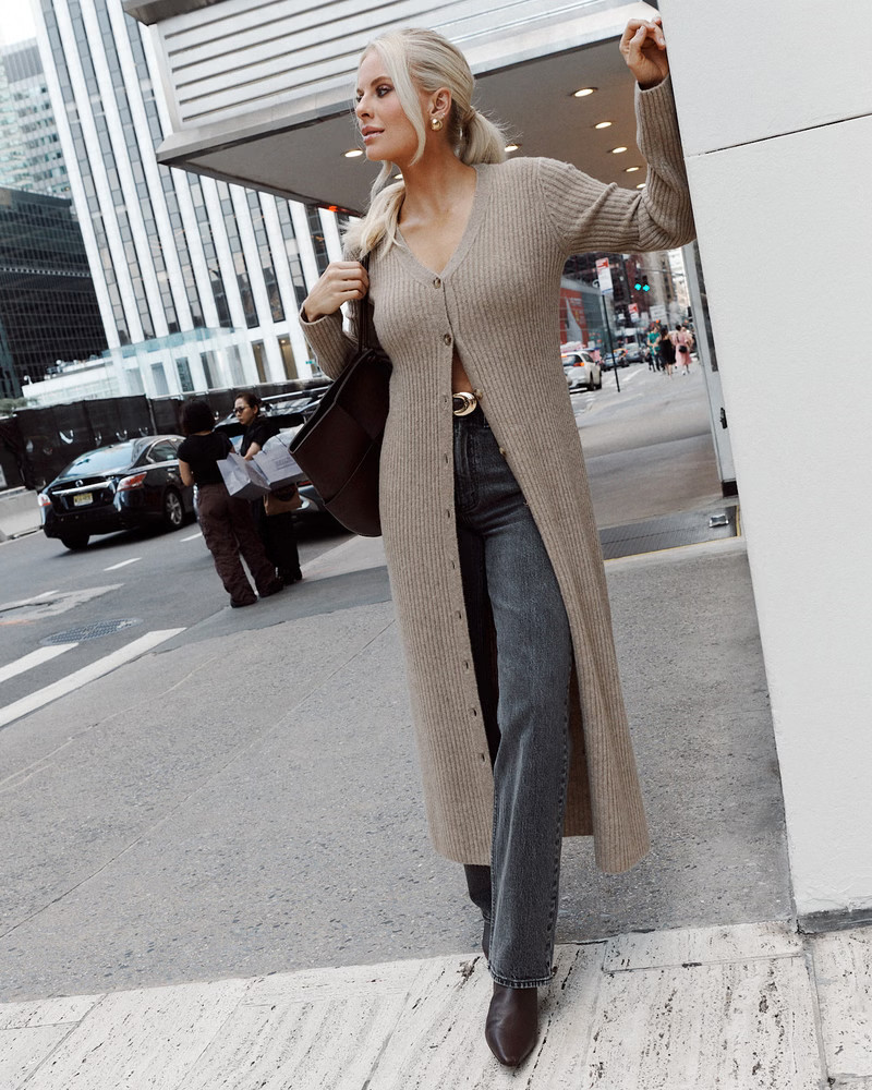 Ribbed Sweater Duster Dress | Abercrombie & Fitch (US)