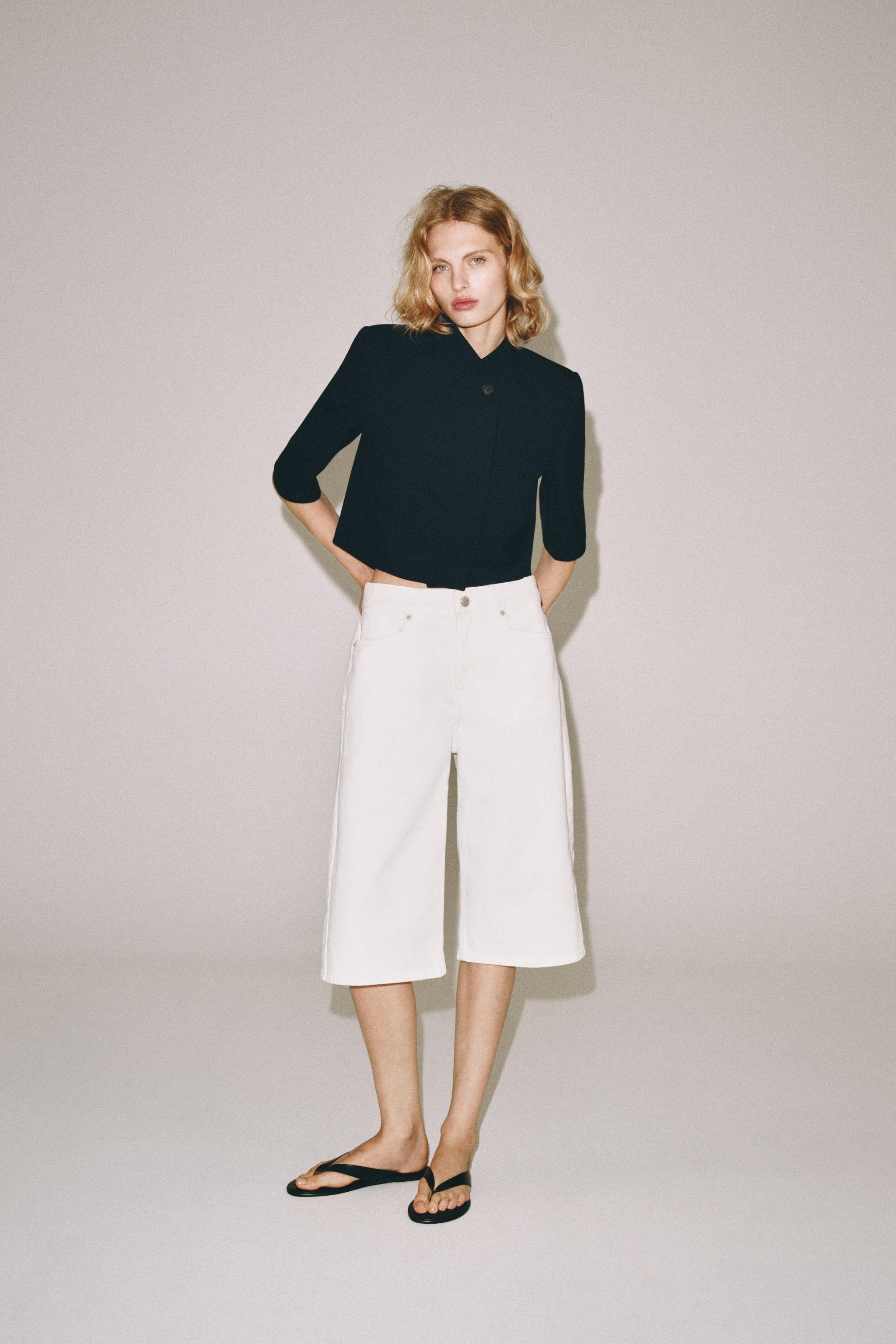 ZW COLLECTION CROPPED SHORT SLEEVE BLAZER | Zara US