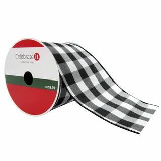 3.75" Wired Checkered Ribbon by Celebrate It™ Christmas | Michaels Stores