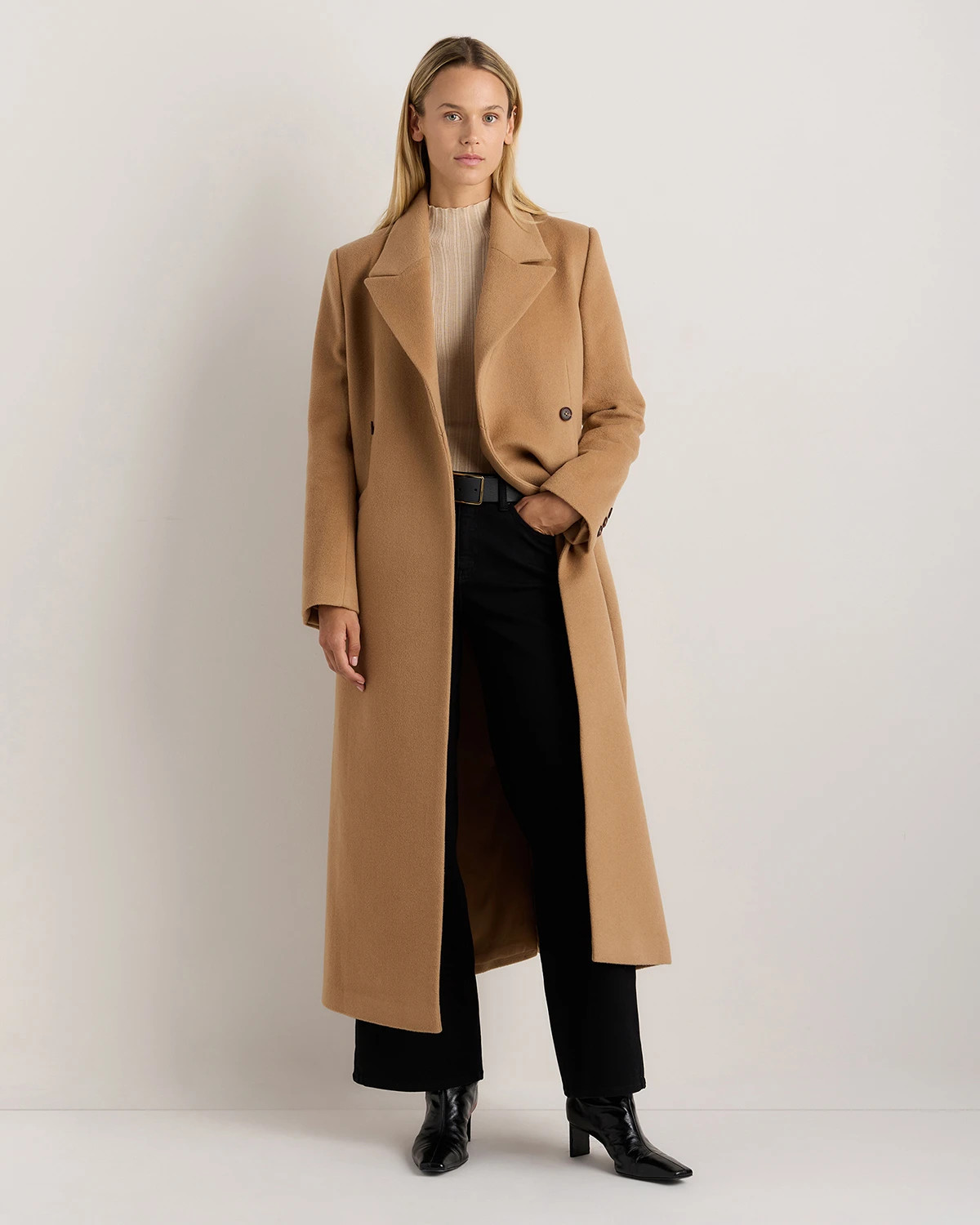 Quince | Women's Wool Cashmere Tailored Coat in Winetasting, Size Large | Quince