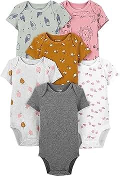 Simple Joys by Carter's Baby Girls' Short-Sleeve Bodysuit, Pack of 6 | Amazon (US)