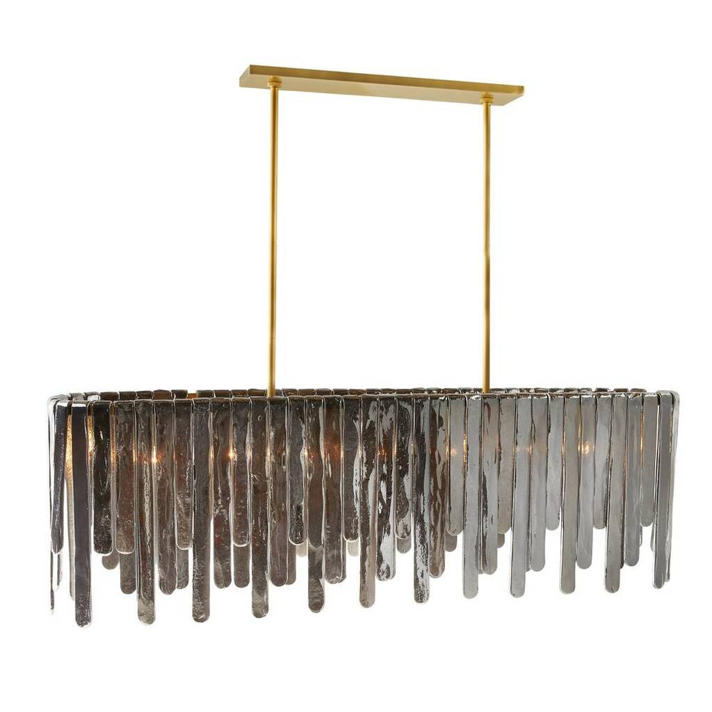 Leighton Linear Chandelier In Smoke Luster | 1stopbedrooms