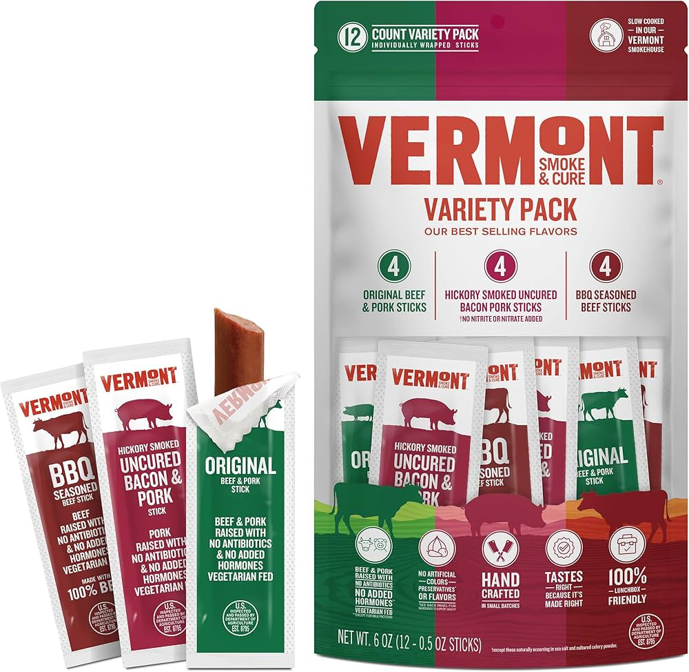 Vermont Smoke & Cure Mini - Meat Sticks Variety Pack - Protein Snacks, No Antibiotics or Added Ho... | Amazon (US)