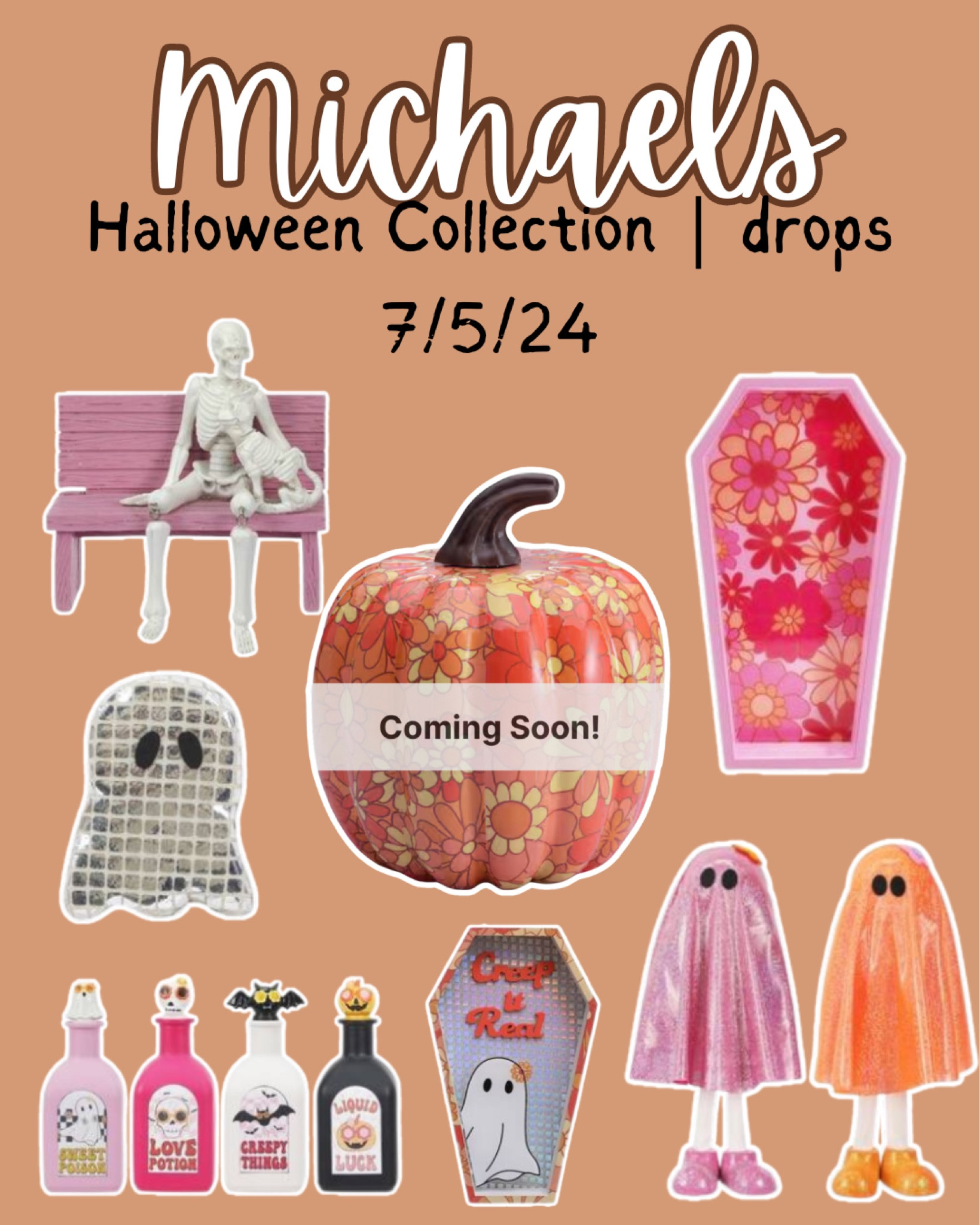 Groovy retro Halloween collection drops at Michael’s on 7/5/24
I know it’s early for Halloween but I know this is going to sell out SO FAST!! You can heart my post to save it later as a reminder! 

Halloween decor, groovy, retro, preppy, home decor, seasonal decor  

#LTKFindsUnder50 #LTKHome #LTKSeasonal