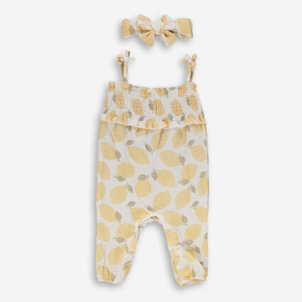 White Lemon Jumpsuit & Headband | TK Maxx