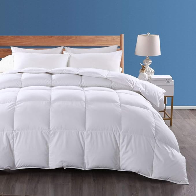 Dafinner 100% Organic Cotton Quilted Down Comforter All Season Goose Down Feather Medium Weight F... | Amazon (US)