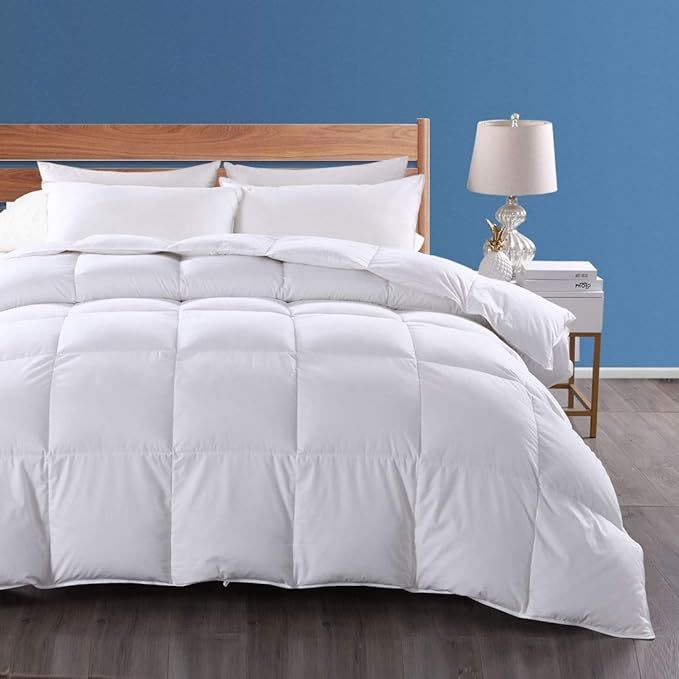 Dafinner 100% Organic Cotton Quilted Down Comforter All Season Goose Down Feather Medium Weight F... | Amazon (US)