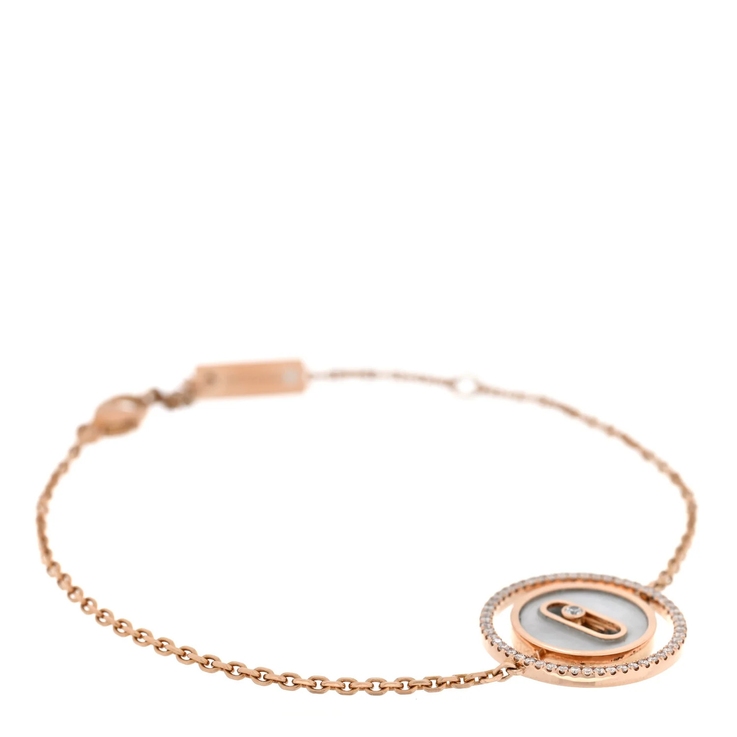 Messika 18K Rose Gold Diamond Mother of Pearl Small Lucky Move Bracelet 1922483 | FASHIONPHILE (US)