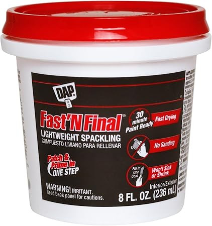 Dap 12140 Fast N Final Interior Exterior Spackle, 1/2-Pint | Amazon (US)