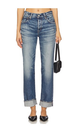 Moussy Vintage Aquebogue Straight Jeans in Blue. - size 27 | Revolve Clothing (Global)
