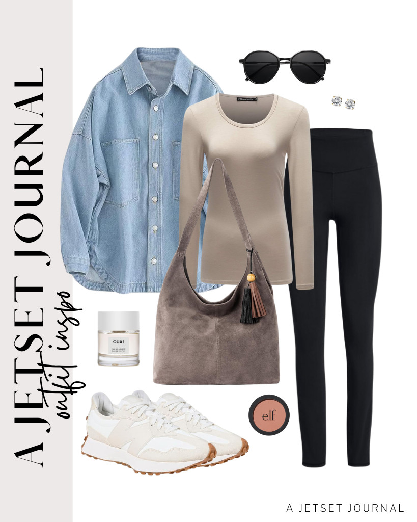 This apricot long-sleeve top from OThread & Co. plus buttery-soft SINOPHANT leggings can be your travel outfit, too! Style this fit with The Sak Huntley leather bag and New Balance 327 sneakers. Don’t forget to apply this e.l.f. Primer-infused blush. 

 #LTKSeasonal #LTKSaleAlert #LTKTravel