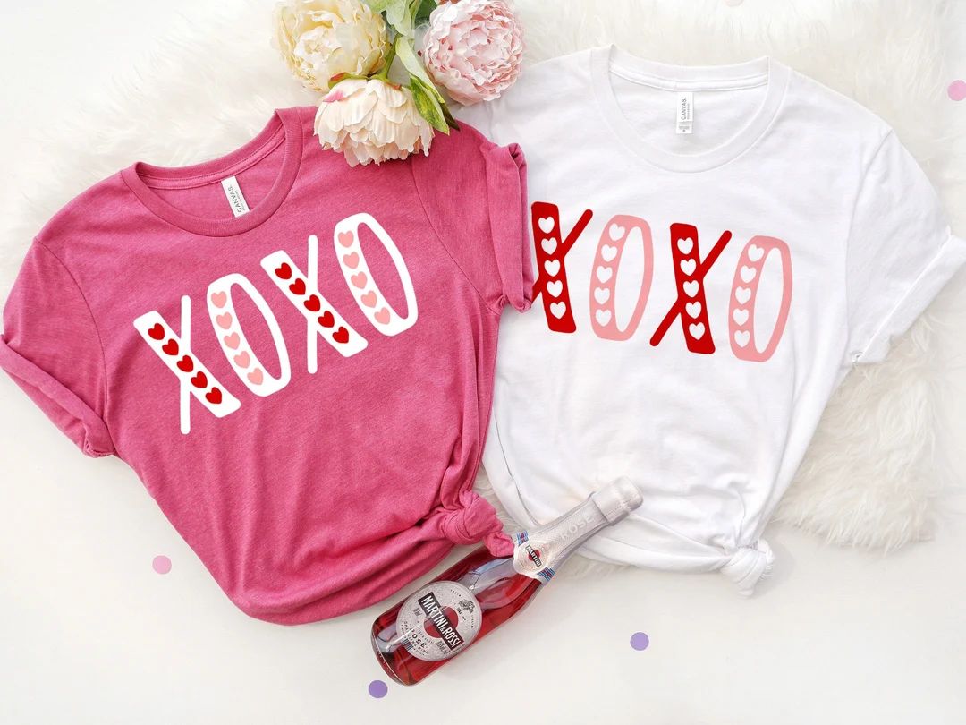 XOXO Valentine's Day Shirt, Xoxo Cute Shirt, Girlfriend Valentine Gift, Valentines Day Gift, Love... | Etsy (US)