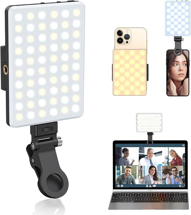 Selfie Light, Phone Light with Front & Back Clip, 60 LED Portable Light with 3 Modes, 5000mAh Rec... | Amazon (US)