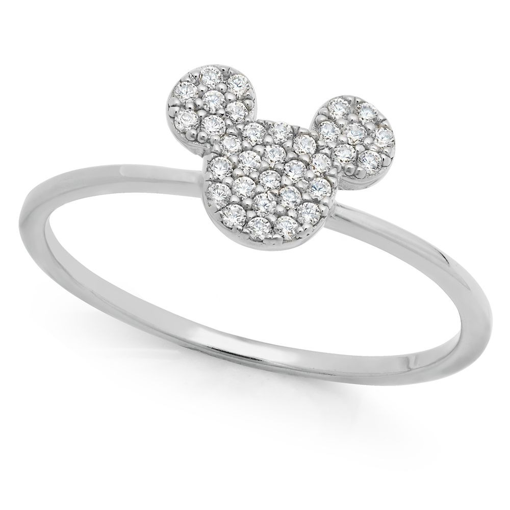 Mickey Mouse Icon Ring by CRISLU – Platinum | Disney Store