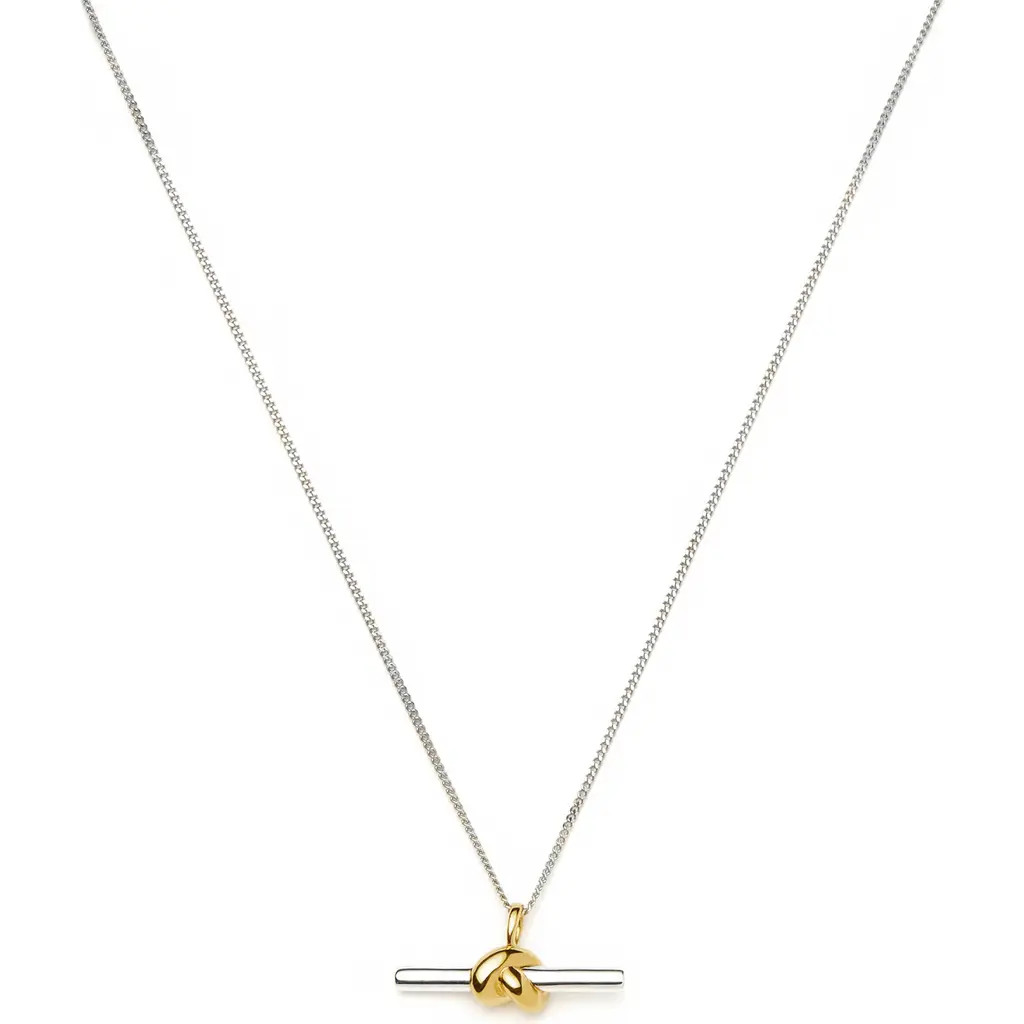 Missoma x Lucy Williams T-Bar Knot Pendant Necklace in Gold at Nordstrom | Nordstrom