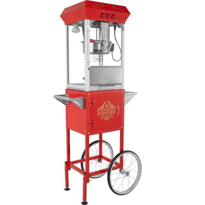 VEVOR 8 oz. Popcorn Machine with Cart in Red Color | Wayfair North America