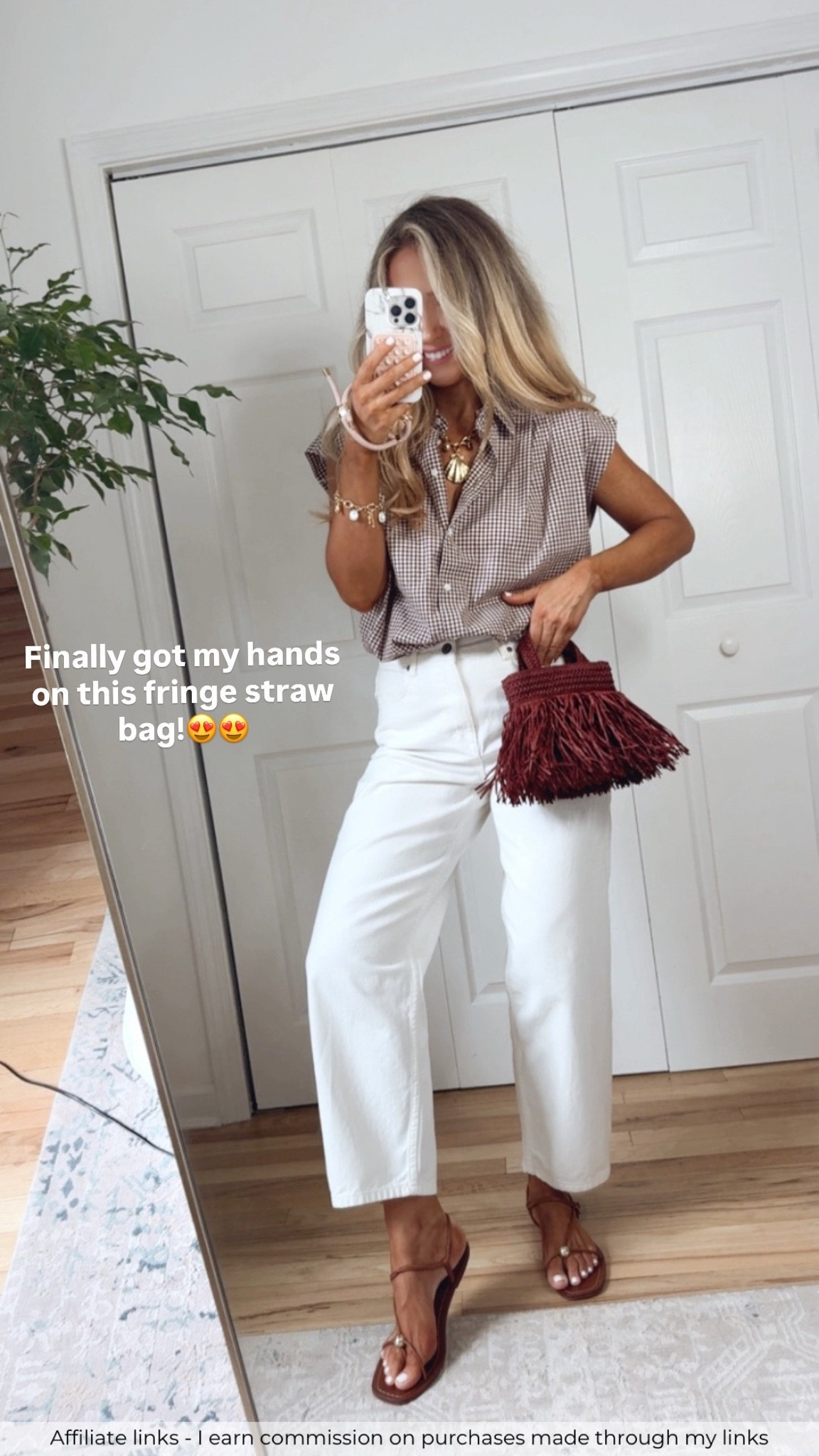 Affiliate links - I earn commission on purchases made through my links

Zara summer outfits
Zara gingham top
Zara white jeans
Zara fringe straw bag